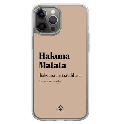 iPhone 12 (Pro) hybride hoesje - Hakuna matata