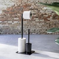 Sealskin Tube Toiletbutler met Toiletrolhouder, Reserverolhouder en Toiletborstel met Houder Vrijstaand Zwart - thumbnail