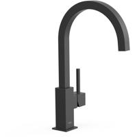 Keukenkraan Tres Cocina Gebogen Uitloop 20.5 cm Mat Zwart - thumbnail