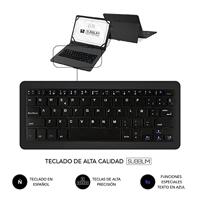 SUBBLIM KeyTab Pro USB-beschermhoes met toetsenbord, tablet, 10,1 inch, micro-USB-adapter, type C-klep - thumbnail