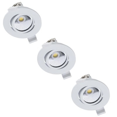3 PACK - LED&apos;s Light PRO Inbouwspot 68 mm - Indoor & Outdoor - 3 lichtkleuren - Dimbaar licht - Wit