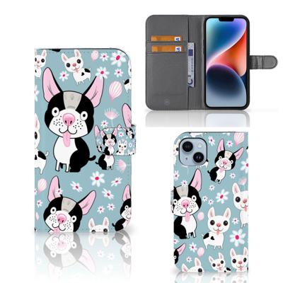 iPhone 15 Plus | Telefoonhoesje | Met pasjeshouder | Hondjes