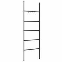 Handdoekenrek ladder met 5 lagen 58x175 cm ijzer zwart - thumbnail