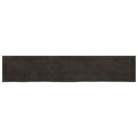 VidaXL Wastafelblad 200x40x(2-4) cm behandeld massief hout donkerbruin - thumbnail