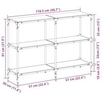 Wandtafel met zwart glazen blad 118,5x30x81 cm staal - thumbnail