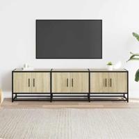Tv-meubel 150x35x41 cm bewerkt hout metaal sonoma eikenkleurig - thumbnail