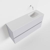 MONDIAZ ADA 100cm toiletmeubel cale. LEX wastafel talc rechts zonder kraangat - thumbnail