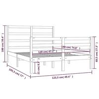 Bedframe massief grenenhout wit 120x190 cm - thumbnail