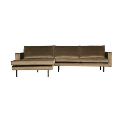 WOOOD Rodeo bank chaise longue links velvet Taupe