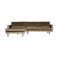 WOOOD Rodeo bank chaise longue links velvet Taupe - thumbnail