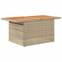 9-delige Loungeset met kussens poly rattan acacia beige - thumbnail