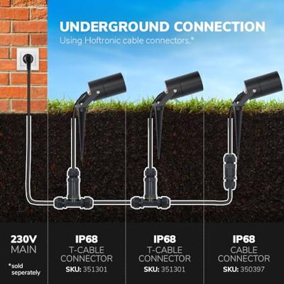 Set van 3 Spikey LED prikspots - GU10 Fitting - Dimbaar - Wandspot - IP65 voor binnen en buiten - Grondspies - Zwart - thumbnail