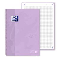 Oxford School Touch Europeanbook spiraalblok, ft A4+, 160 bladzijden, geruit 5 mm, pastel paars - thumbnail
