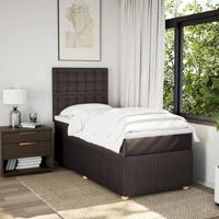 Boxspring met matras stof donkerbruin 80x200 cm - thumbnail