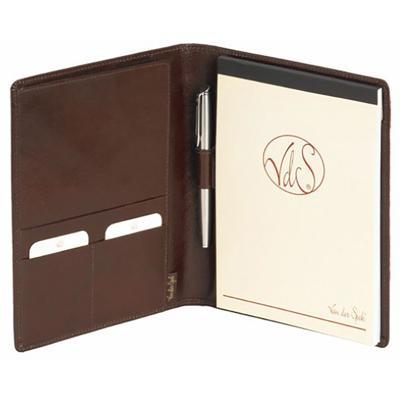 Schrijfmap van der Spek A5 buffelleer bruin