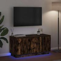 TV-meubel met LED Gerookt eiken 100 x 38 x 49 cm Bewerkt hout - thumbnail