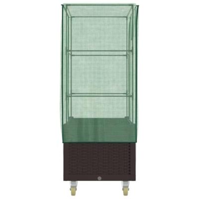 VidaXL Plantenbak verhoogd met hoes en wielen 80x50x182 cm rattanlook