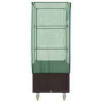 VidaXL Plantenbak verhoogd met hoes en wielen 80x50x182 cm rattanlook - thumbnail