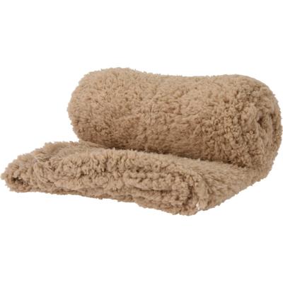 Plaid textiel fleece 127x152x0cm zand