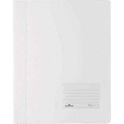 Durable DURALUX 268002 Snelhechtmap Wit DIN A4+ Etiketvenster (90 x 57 mm), Scheurbescherming, Binnentas (achterkant)
