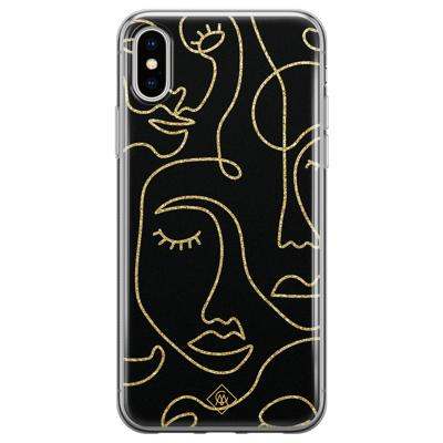 iPhone X/XS siliconen hoesje - Abstract faces