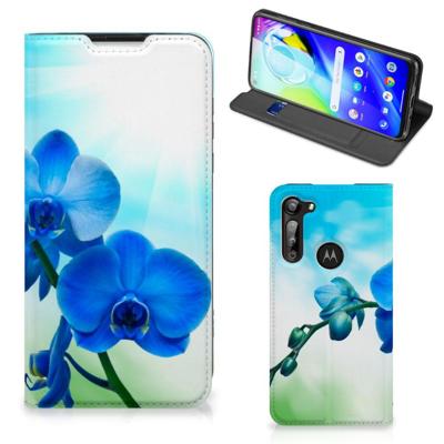 Motorola Moto G8 Power Smart Cover Orchidee Blauw - Cadeau voor je Moeder Motorola Moto G8 Power Smart Cover Orchidee Blauw - Cadeau voor je Moeder