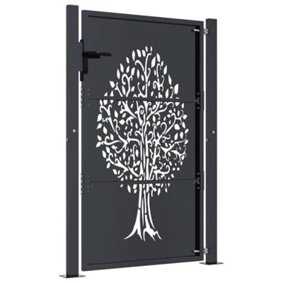 VidaXL Poort 105x155 cm met boomontwerp staal antracietkleurig