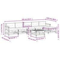 7-delige Loungeset met kussens massief douglashout - thumbnail