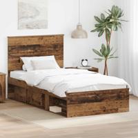 Bedframe met hoofdeinde Oudhout 100 x 200 cm Massief grenenhout - thumbnail