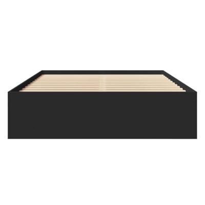 Bedframe bewerkt hout zwart 140x190 cm