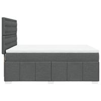 Boxspring met matras stof donkergrijs 140x200 cm - thumbnail