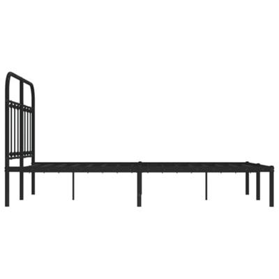 Bedframe met hoofdbord metaal zwart 120x200 cm