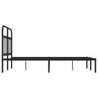 Bedframe met hoofdbord metaal zwart 120x200 cm - thumbnail