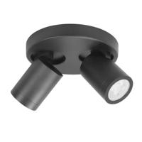 Highlight Spot Oliver 2 lichts rond badkamer IP44 zwart - thumbnail
