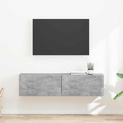 TV Wandkast 2 pcs Beton 60 x 31 x 29.5 cm Bewerkt hout