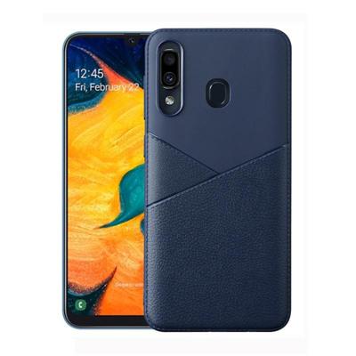 Ultradunne schokbestendige Soft TPU + lederen draagtas voor Galaxy M30 (blauw) Ultradunne schokbestendige Soft TPU + lederen draagtas voor Galaxy M30 (blauw)