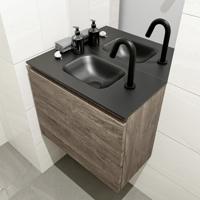 MONDIAZ OLAN 60cm toiletmeubel dark brown. LEX wastafel urban midden 1 kraangat - thumbnail