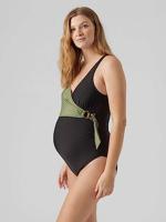 Mamalicious ZwangerschapsBadpak / PositieBadpak Belted Zwart Groen - thumbnail