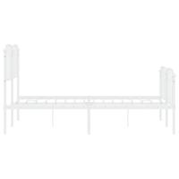 Bedframe met hoofd- en voeteneindemetaal wit 140x190 cm - thumbnail