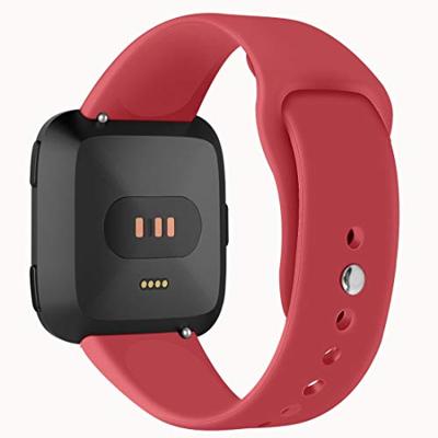 Fitbit Versa 1 / 2 & Lite siliconen bandje - Maat: Large - Rood Fitbit Versa 1 / 2 & Lite siliconen bandje - Maat: Large - Rood