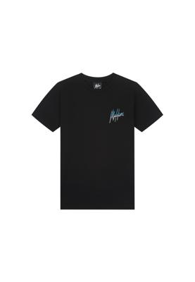 Malelions Junior Split T-Shirt Zwart / Blauw-176 maat 176 Malelions Junior Split T-Shirt Zwart / Blauw-176 maat 176