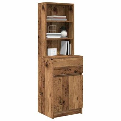 Nachtkastje 39x35x125 cm bewerkt hout oud houtkleurig Nachtkastje 39x35x125 cm bewerkt hout oud houtkleurig