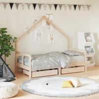 Kinderbedframe met lades 80x160 cm massief grenenhout - thumbnail