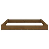 VidaXL Zandbak met bankjes vierkant massief grenenhout honingbruin - thumbnail