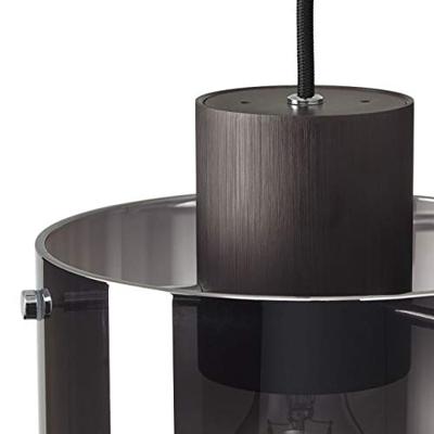 Brilliant HanglampBeth E27 zwart met smoke glas - 75570/20