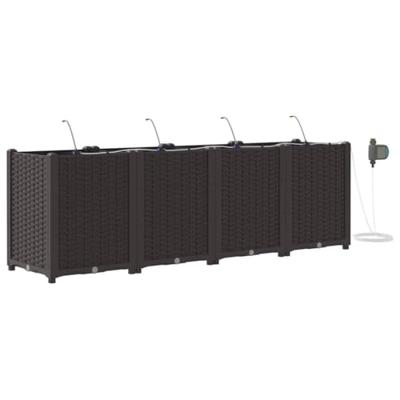 VidaXL Tuin bloempot 4 pcs bruin staal