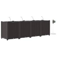 Tuin Bloempot 4 pcs Bruin Staal - thumbnail