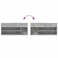 Schoenenbank 102x30,5x45 cm bewerkt hout betongrijs - thumbnail