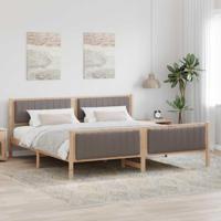 Bedframe Bruin en taupe 200 x 200 cm Massief grenenhout - thumbnail