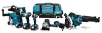 Makita dlx8026tw1 18v combiset voor (slag)schroeven, (klop)boren, slijpen, zagen en monteren met multitool 5,0 ah accu's (3 st.) - dlx8026tw1 - thumbnail